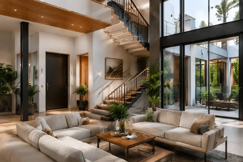 Stunning interior view of sitting room with sters